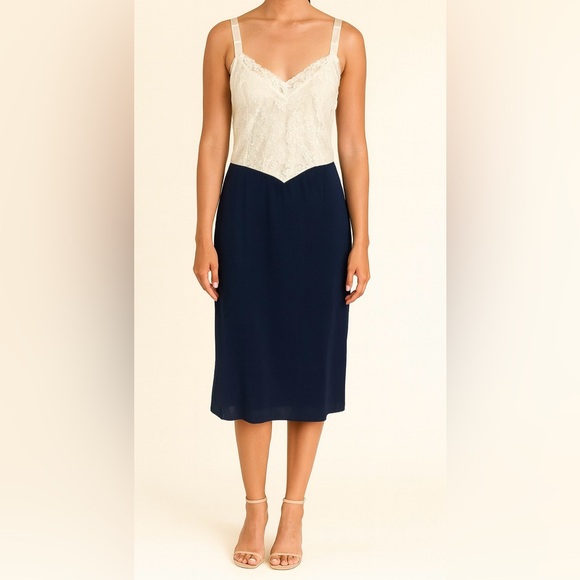 Vintage Blue Lace Slip 38 - Picture 1 of 8